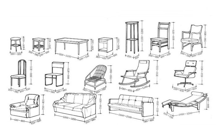 常用家具尺寸图表1