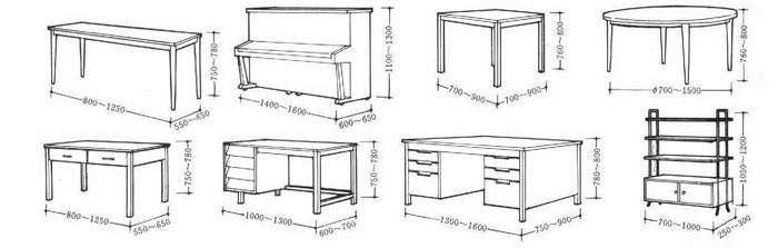 常用家具尺寸图表2